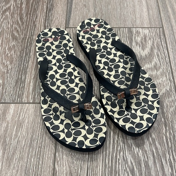 Coach Rubber Flip Flop Sandals - Picture 2 of 5